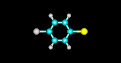 1-Bromo-4-chlorobenzene molecular structure isolated on black