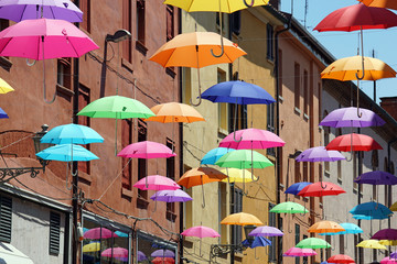 Fototapeta na wymiar color umbrella for urban decor