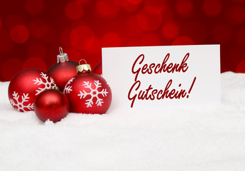 Geschenkgutschein zu Weihnachten