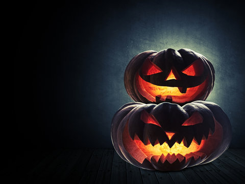 halloween pumpkin in the dark