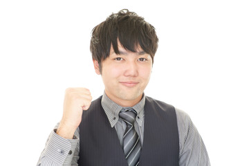 ガッツポーズのビジネスマン