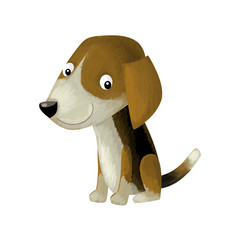 Cartoon smiling dog - isolated - illustration for children
