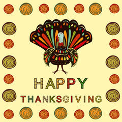 Vector illustration happy Thanksgiving painting hand draw bright