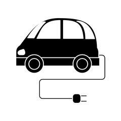 Eco car with plug icon. Ecology renewable energy and conservation theme. Isolated design. Vector illustration