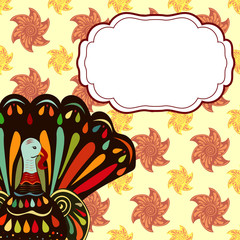 Vector illustration inscription Happy Thanksgiving text colorful