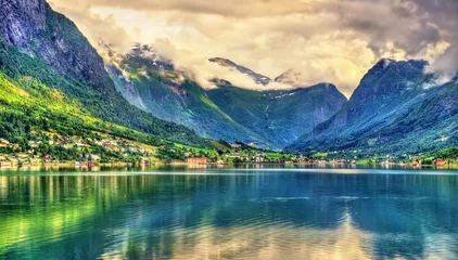 Fotobehang View of Nordfjorden fjord near Loen - Norway © Leonid Andronov