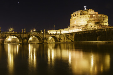 Sant' Angelo Bridge at night,