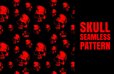 Haloween scary seamless vector background with the skull - 122041532