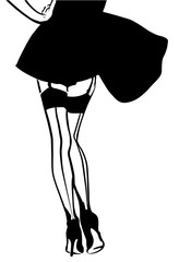 Slim shapely female legs in stockings vector