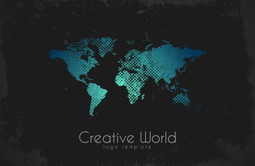 World map logo. Creative world design. Creative logo