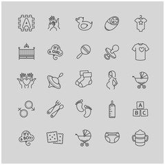 Fototapeta premium baby icons set