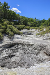 Fototapeta na wymiar Crater in Wai-O-Tapu Thermal Wonderland in Rotorua, NZ