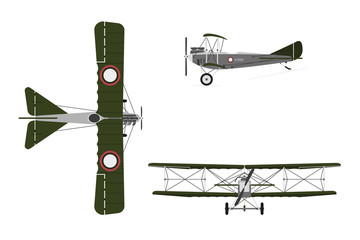 Military retro airplane on a white background. Vintage aircraft © shaineast