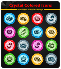 Mail and envelope icons set