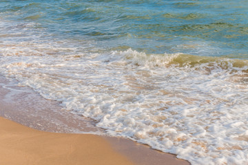 Soft wave of the sea on the  beach