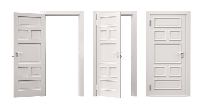 Porte in legno aperte e chiuse o scelte