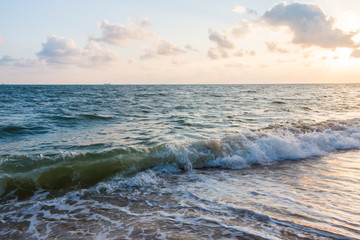 Waves lapping at the beach