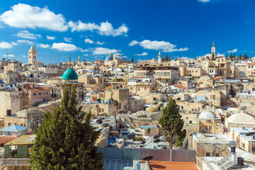 Roofs of Old City with Holy Sepulcher Church Dome, Jerusalem