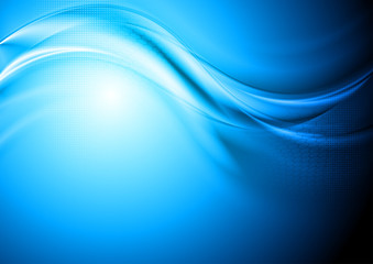 Blue smooth tech wavy background