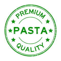 Grunge green round premium quality pasta rubber stamp