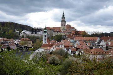 Obraz premium Architecture from Cesky Krumlov with grey sky