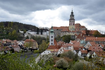 Obraz premium Architecture from Cesky Krumlov with grey sky