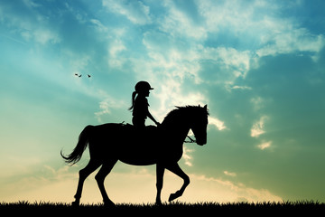 horse ride at sunset © adrenalinapura