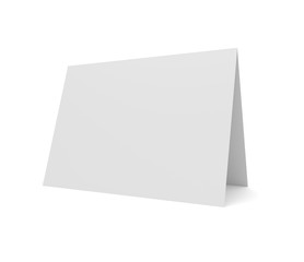 Blank 3d illustration greeting card isolated on white.