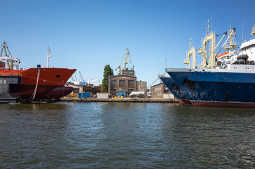 Fototapeta premium Dead Vistula, Gdańsk shipyard.