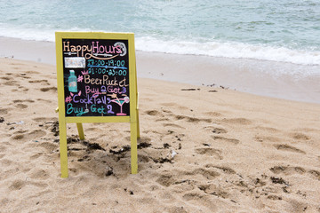 Booze on the beach. Happy Hours
