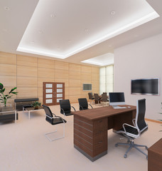 3D Interior rendering of an office