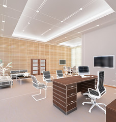 3D Interior rendering of an office