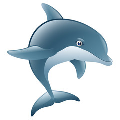Cartoon dolphin jumping