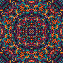 colorful floral vector ethnic tribal pattern