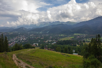 Fototapeta premium Zakopane - Gubałówka, widok na Tatry