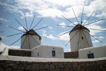Typical windmills in Mikonos (Greece)