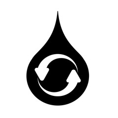 water drop recicle eco bio nature black simple icon on white bac
