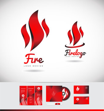 Fire flame logo icon shape design