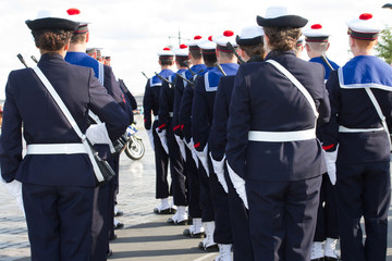 Navy sailors in formation during celebrations of Armed Forces Day