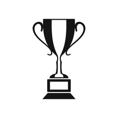 Trophy cup icon in simple style on a white background vector illustration
