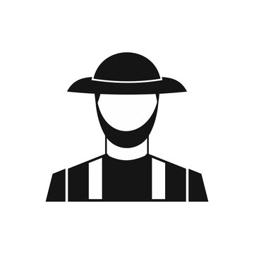 Farmer icon in simple style on a white background vector illustration