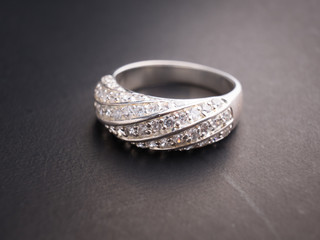 Jewel gemstone ring on black blackground