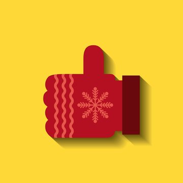woolen glove christmas icon vector illustration design
