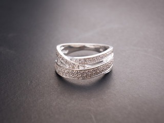 Jewel gemstone ring on black blackground