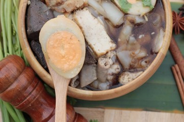 Noodle roll soup with pork ,chinese food