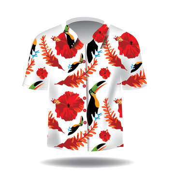 
Hawaiian Aloha Shirt. EPS 10 Vector.