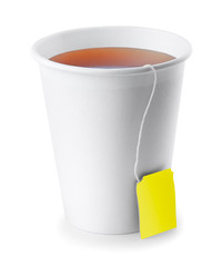 paper cup with black tea isolated on white © alter_photo