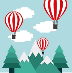 Fototapeta premium mountains landscape beautiful icon vector illustration design