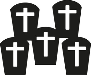 Graves with crosses - cementery