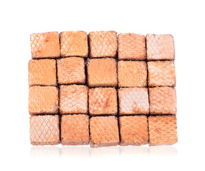 Wafers with chocolate isolated on white background